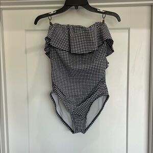 Navy and White Gingham Swimsuit